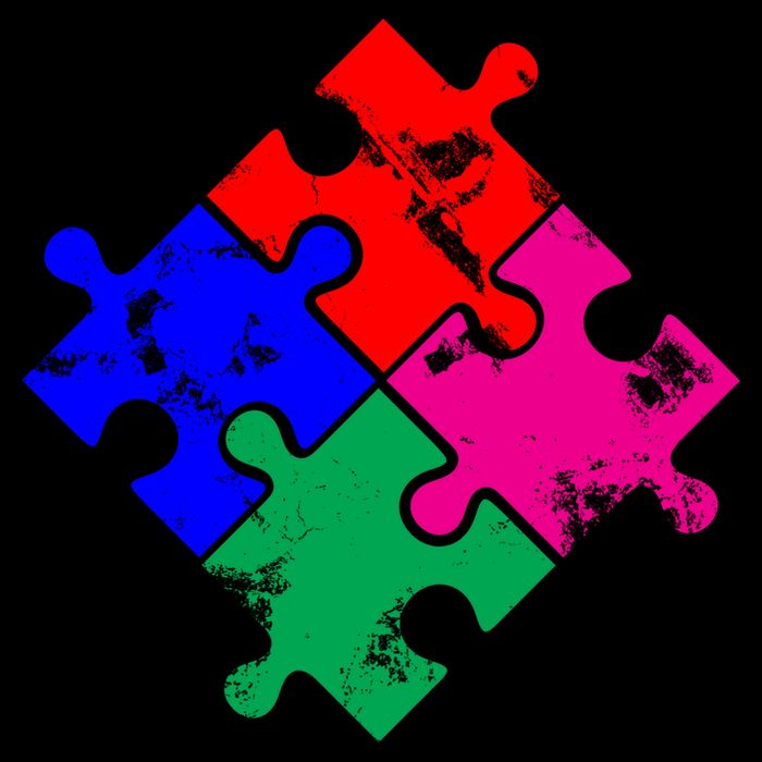 Autism Awareness Distressed Puzzle Pieces  Premium T-Shirt
