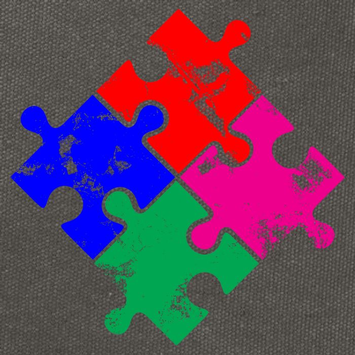 Autism Awareness Distressed Puzzle Pieces  Cotton Canvas Backpack
