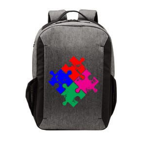 Autism Awareness Distressed Puzzle Pieces  Vector Backpack