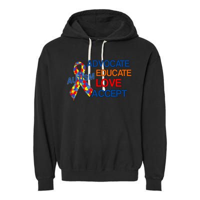 Autism Awareness Educate Garment-Dyed Fleece Hoodie