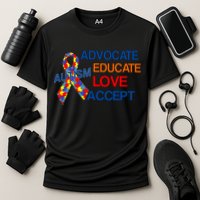 Autism Awareness Educate Cooling Performance Crew T-Shirt