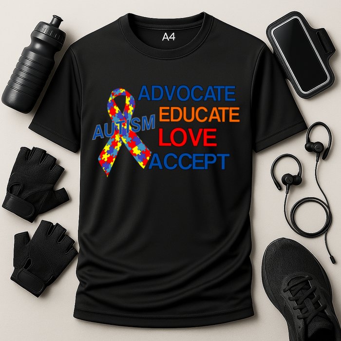 Autism Awareness Educate Cooling Performance Crew T-Shirt