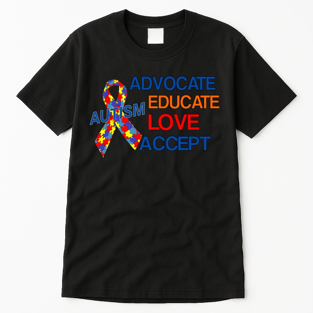 Autism Awareness Educate Tall T-Shirt