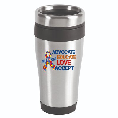 Autism Awareness Educate 16oz Travel Tumbler