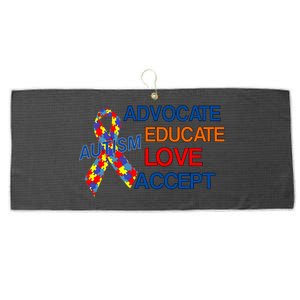 Autism Awareness Educate Large Microfiber Waffle Golf Towel