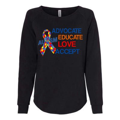 Autism Awareness Educate Womens California Wash Sweatshirt