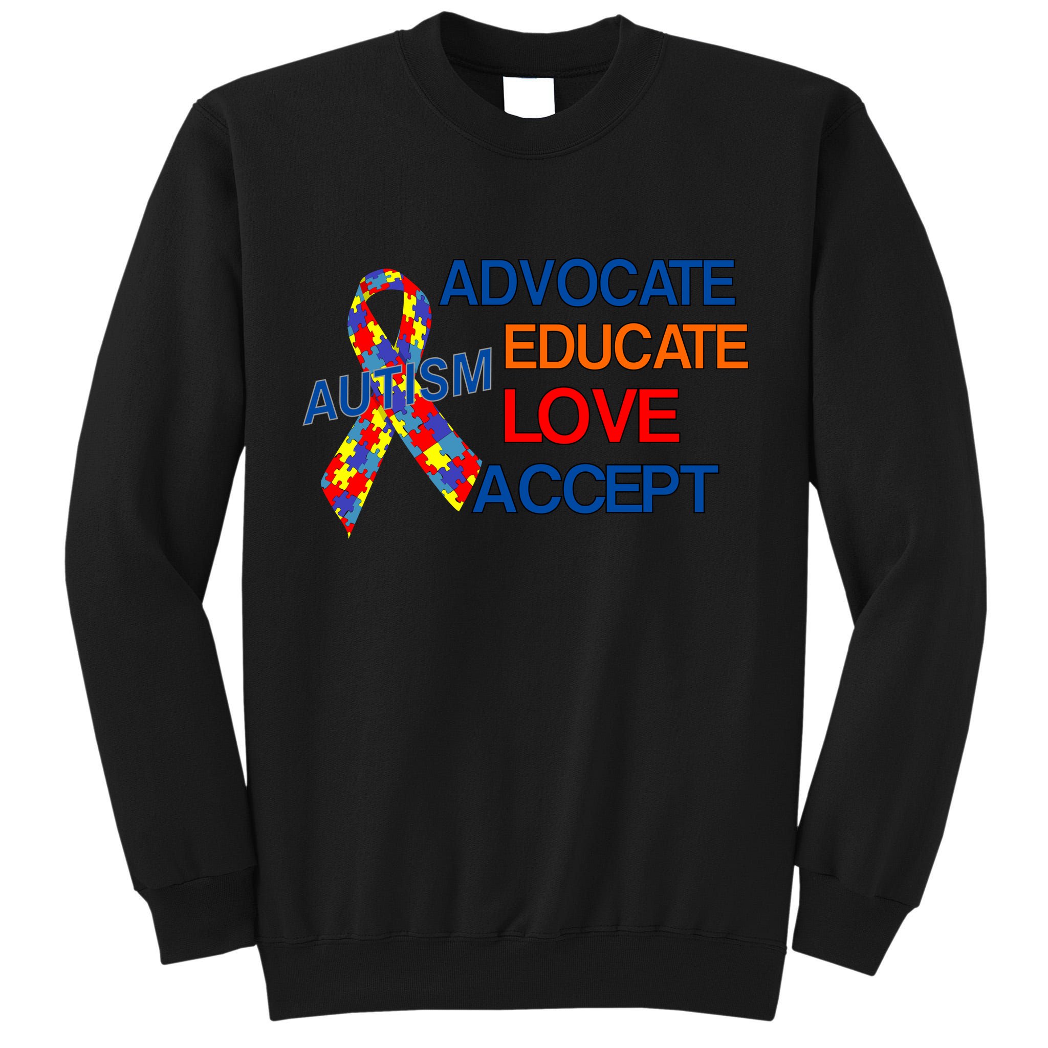 Autism Awareness Educate Tall Sweatshirt