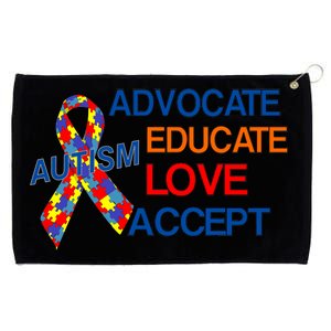 Autism Awareness Educate Grommeted Golf Towel