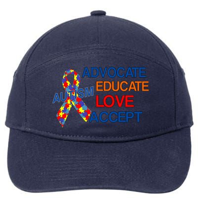 Autism Awareness Educate 7-Panel Snapback Hat