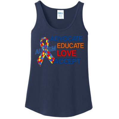 Autism Awareness Educate Ladies Essential Tank