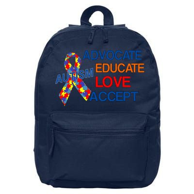 Autism Awareness Educate 16 in Basic Backpack