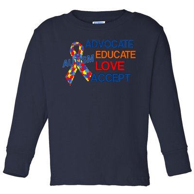 Autism Awareness Educate Toddler Long Sleeve Shirt