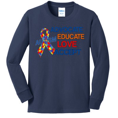 Autism Awareness Educate Kids Long Sleeve Shirt