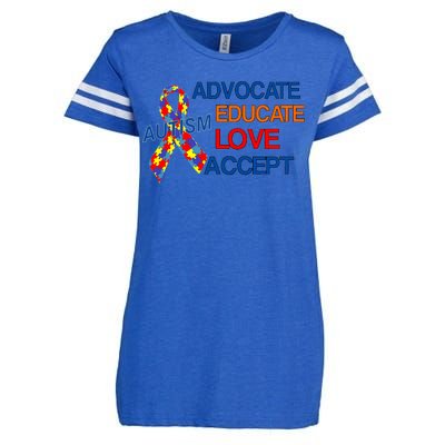 Autism Awareness Educate Enza Ladies Jersey Football T-Shirt