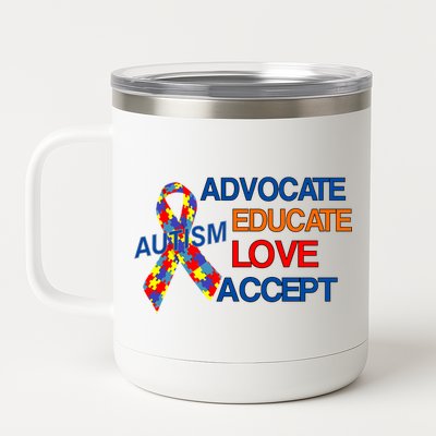 Autism Awareness Educate 12 oz Stainless Steel Tumbler Cup