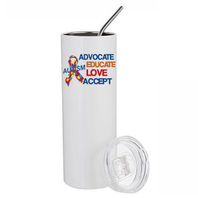 Autism Awareness Educate Stainless Steel Tumbler