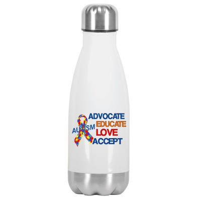 Autism Awareness Educate Stainless Steel Insulated Water Bottle