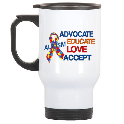 Autism Awareness Educate Stainless Steel Travel Mug