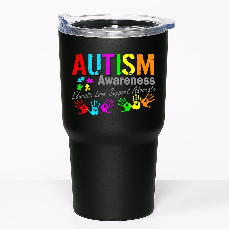 Autism Awareness Educate Love Support Advocate Tumbler