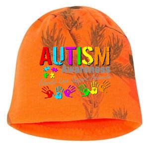 Autism Awareness Educate Love Support Advocate Kati - Camo Knit Beanie