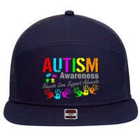 Autism Awareness Educate Love Support Advocate 7 Panel Mesh Trucker Snapback Hat