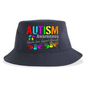 Autism Awareness Educate Love Support Advocate Sustainable Bucket Hat