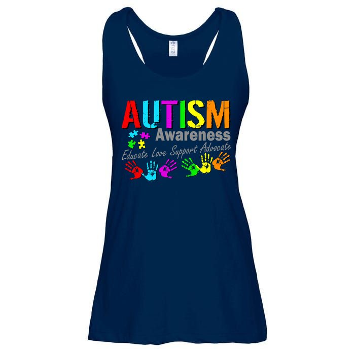 Autism Awareness Educate Love Support Advocate Ladies Essential Flowy Tank