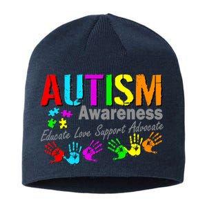 Autism Awareness Educate Love Support Advocate Sustainable Beanie