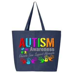 Autism Awareness Educate Love Support Advocate 25L Jumbo Tote