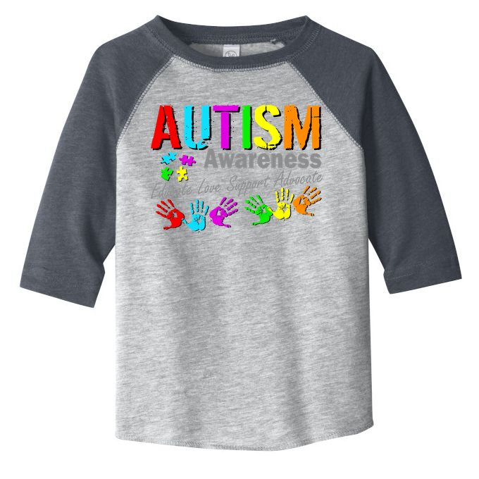 Autism Awareness Educate Love Support Advocate Toddler Fine Jersey T-Shirt