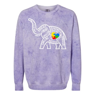 Autism Awareness Elephant  Colorblast Crewneck Sweatshirt