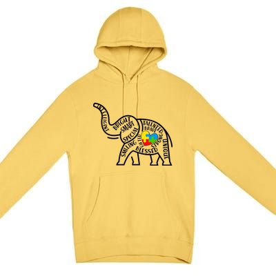 Autism Awareness Elephant  Premium Pullover Hoodie