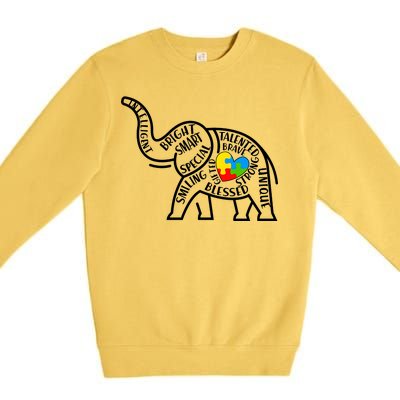 Autism Awareness Elephant  Premium Crewneck Sweatshirt