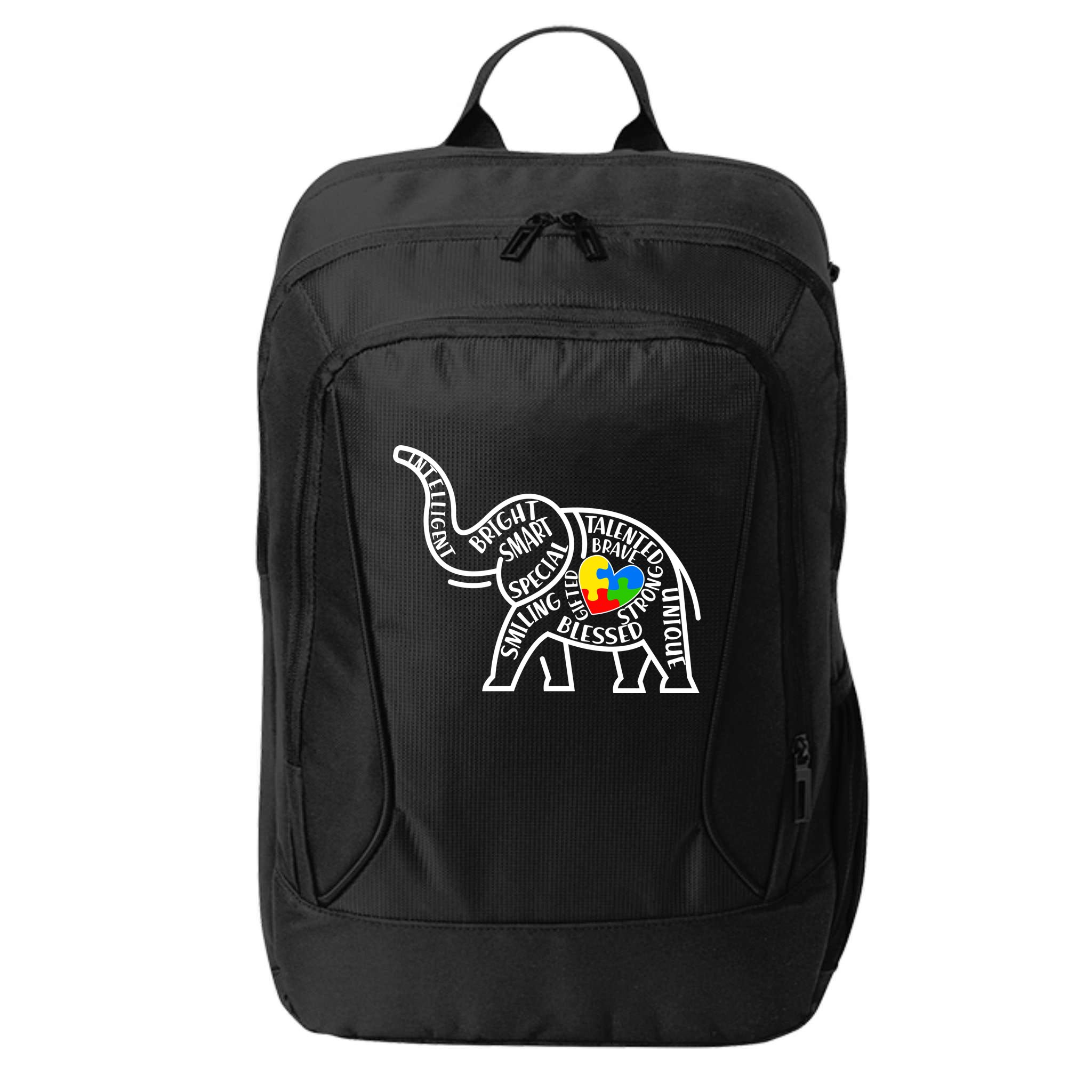 Autism Awareness Elephant  City Backpack