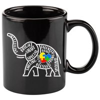 Autism Awareness Elephant  11oz C Handle Ceramic Mug