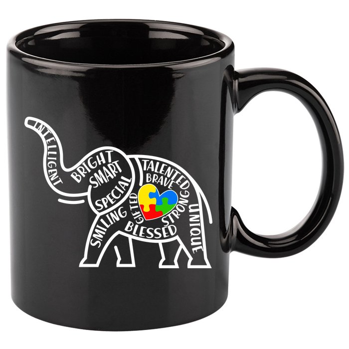 Autism Awareness Elephant  11oz C Handle Ceramic Mug