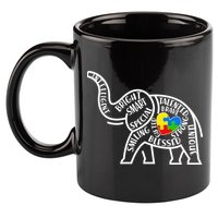 Autism Awareness Elephant  11oz C Handle Ceramic Mug