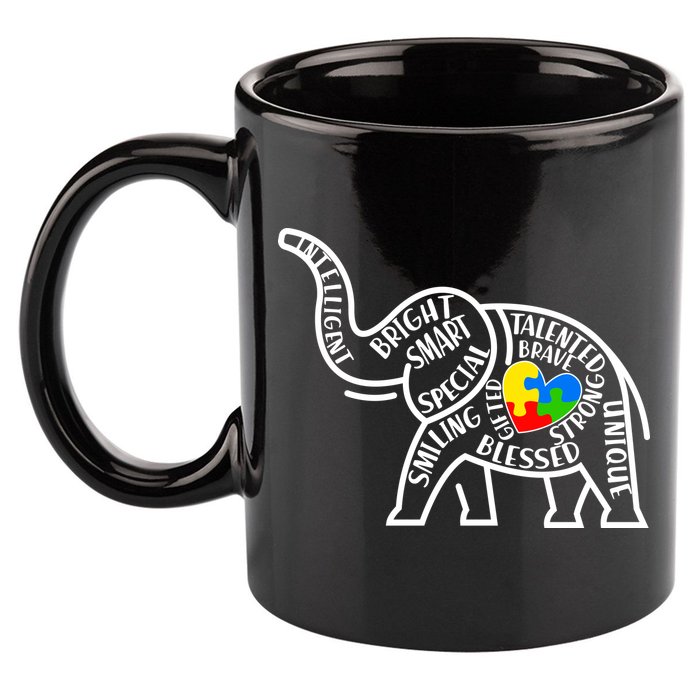 Autism Awareness Elephant  11oz C Handle Ceramic Mug
