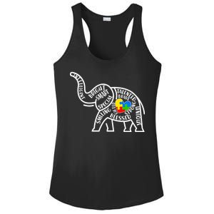 Autism Awareness Elephant  Ladies PosiCharge Competitor Racerback Tank