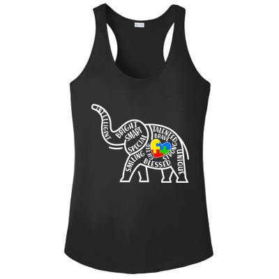 Autism Awareness Elephant  Ladies PosiCharge Competitor Racerback Tank