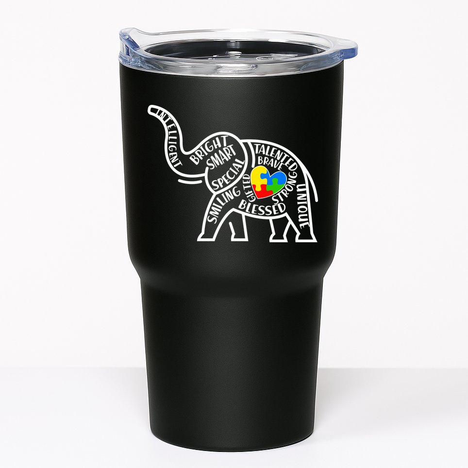 Autism Awareness Elephant  Tumbler