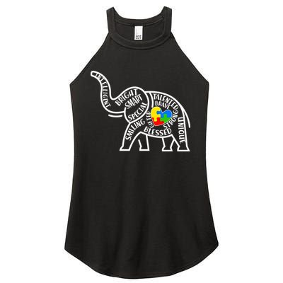 Autism Awareness Elephant  Women's Perfect Tri Rocker Tank