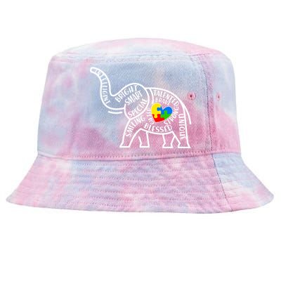 Autism Awareness Elephant  Tie-Dyed Bucket Hat