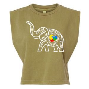 Autism Awareness Elephant  Garment-Dyed Women's Muscle Tee