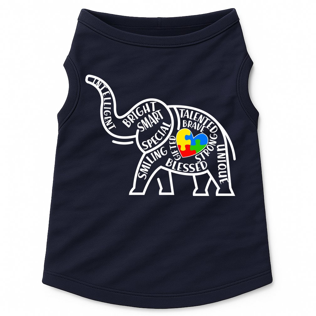 Autism Awareness Elephant  Doggie Tank