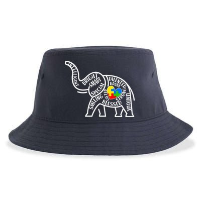 Autism Awareness Elephant  Sustainable Bucket Hat