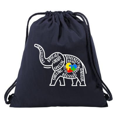 Autism Awareness Elephant  Drawstring Bag