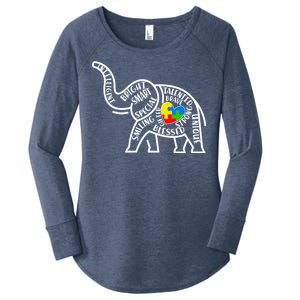 Autism Awareness Elephant  Women's Perfect Tri Tunic Long Sleeve Shirt