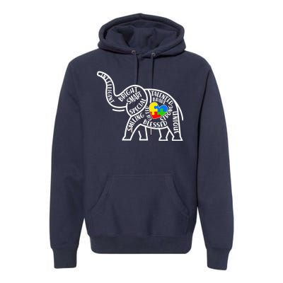 Autism Awareness Elephant  Premium Hoodie