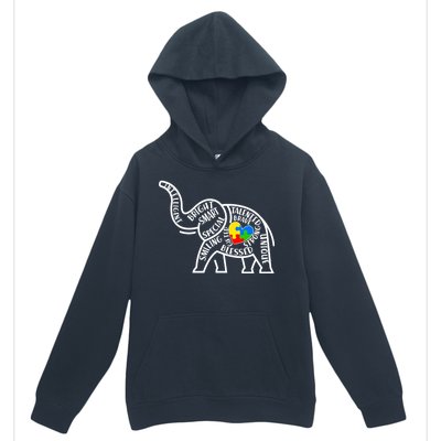 Autism Awareness Elephant  Urban Pullover Hoodie